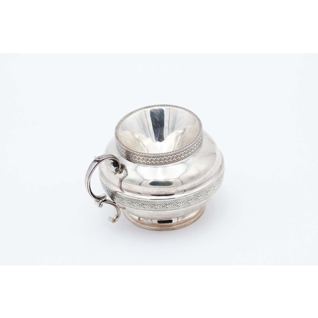 Embossed Silver Spittoon with Fixed Handle For Sale - Image 3 of 3