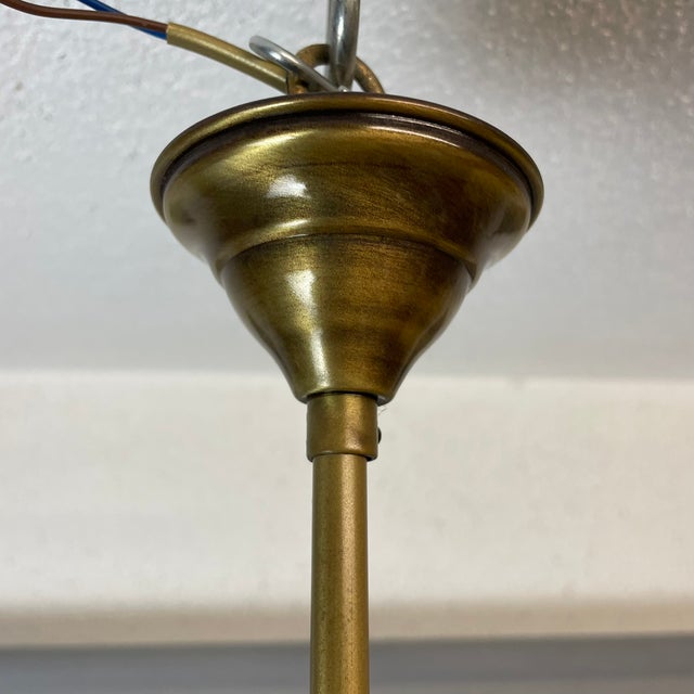 Mid-Century Modern Three-Light Wood and Glass Chandelier, 1960s For Sale - Image 14 of 15