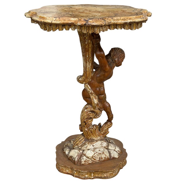 Antique Venetian Figural Putti Table