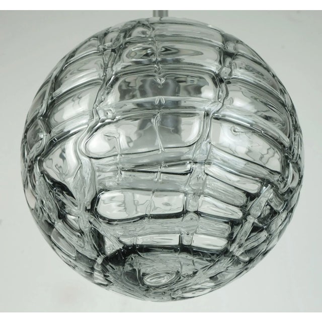 Metal Mid-Century Pendant Lamp in Clear and Smoke Grey Glass and Metal from Doria-Leuchten, 1960s-1970s For Sale - Image 7 of 11