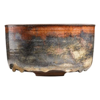 Gertrud and Otto Natzler Cylindrical Bowl With Lip 1980 For Sale