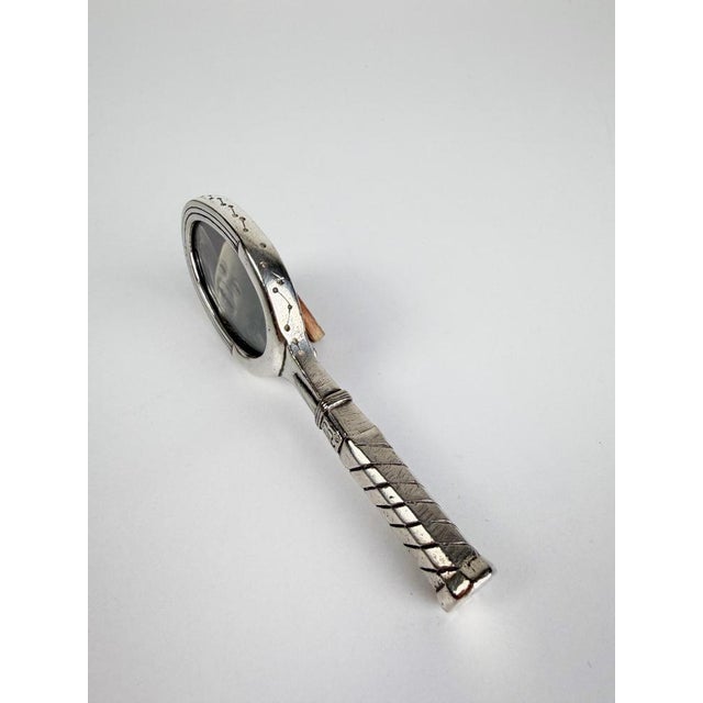 Mid-Century Italian Tennis Racket Picture Frame in Silver-Plated Pewter, 1970s For Sale - Image 10 of 17