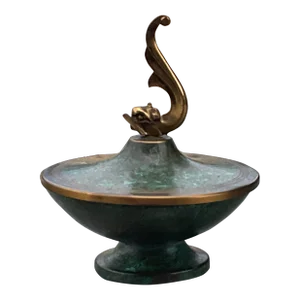 Carl Sorensen Lid Art Deco Bronze Verdegris Lidded Bowl Circa 1920’s