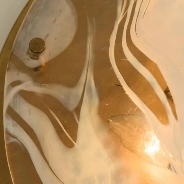 Metal Brass and Blown Murano Glass Flush Mount from Hillebrand, Austria, 1960 For Sale - Image 7 of 14