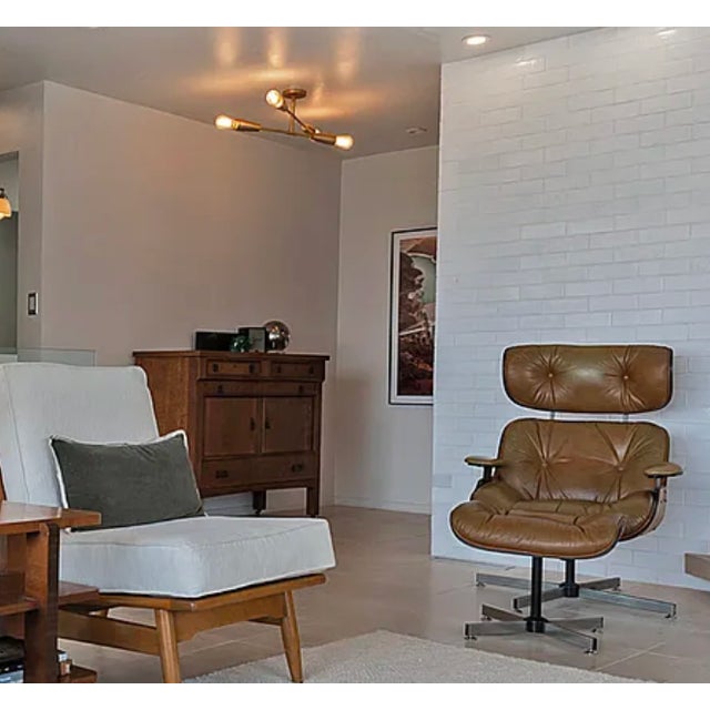 Mid-Century Modern Eames-Style Selig Lounge Chair and Ottoman For Sale - Image 11 of 14