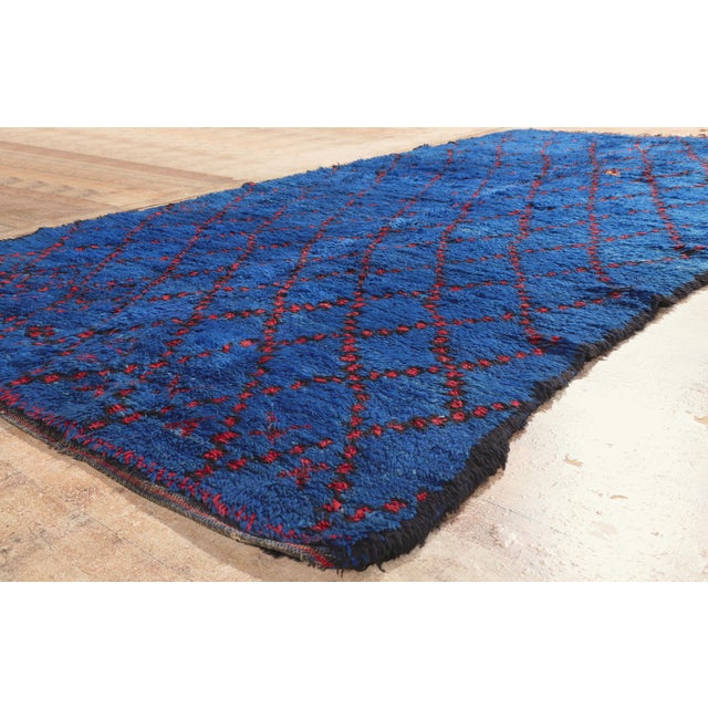 Blue Vintage Beni MGuild Moroccan Rug, 06'02 X 11'09 For Sale - Image 8 of 10