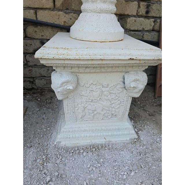 Greek Style Cast Iron Garden Urns, 1950, Set of 2 For Sale - Image 6 of 10