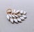 Mid-Century Modern Vintage 1960s Signed Napier Goldtone White Marquise Rhinestone Leaf Brooch For Sale - Image 3 of 7