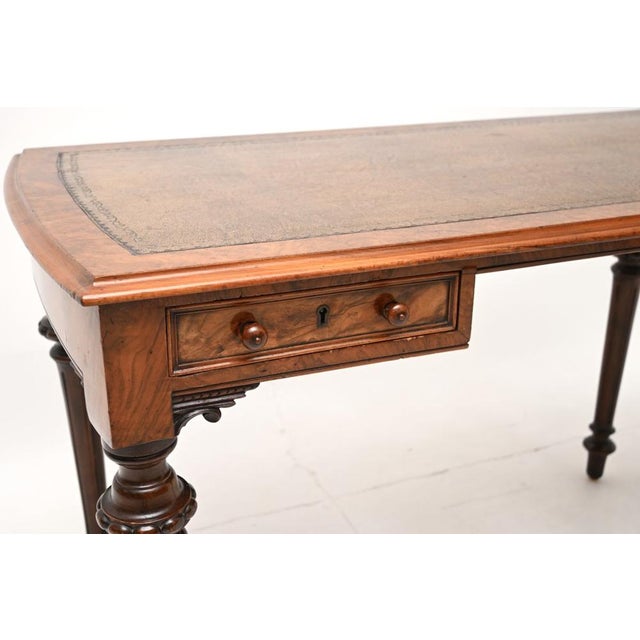 Antique Victorian Burr Walnut Writing Table, 1840 For Sale - Image 10 of 14