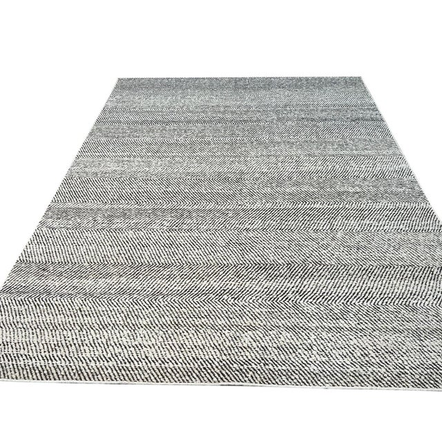 9x12 Louie Harlow Gray Solid Open Field Modern Handmade Wool Carpet Rug For Sale In New York - Image 6 of 10