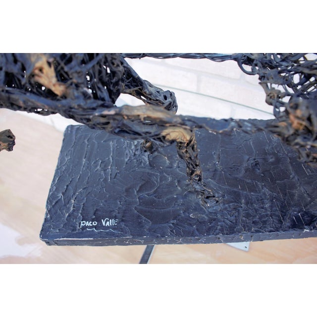 Modern Vintage Paco Valle Horse and Rider Wireframe Brutalist Sculpture, Signed For Sale - Image 3 of 10