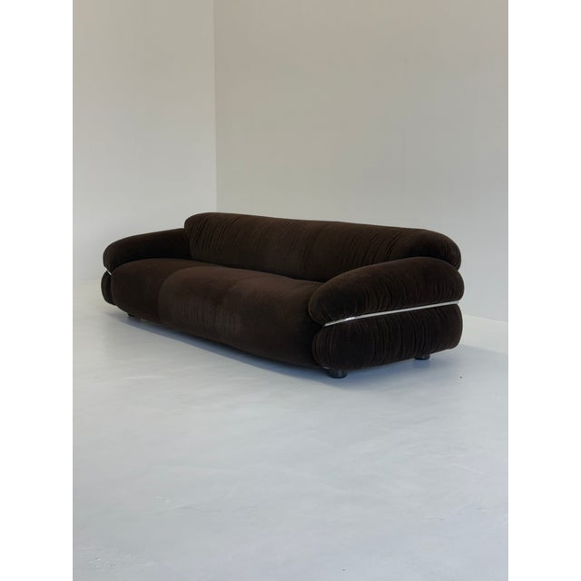 Brown Sesann Sofa by Gianfranco Frattini for Cassina, 1970s For Sale - Image 8 of 11