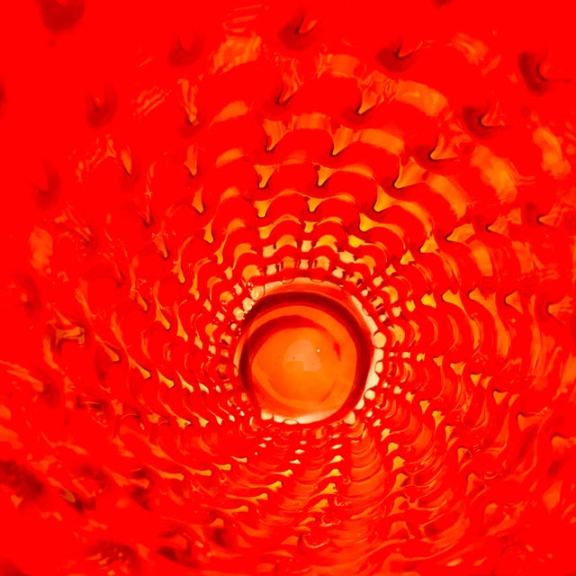 Red 1970s Red Murano Pinched Glass Vase For Sale - Image 8 of 10