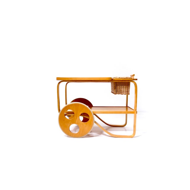 Wood Swiss Vintage Tea Trolley by Alvar Aalto, 1960s For Sale - Image 7 of 18