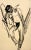 An exquisite 1930s ink on [aper male figure study by artist Francis Chapin. Estate stamped on reverse. Artwork size: 16...