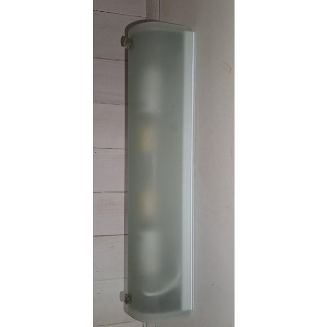 Vintage Wall Lamp with Frosted Glass Shade and Chrome-Plated Metal Mount, 2000s, in Very Good conditions. Designed from...