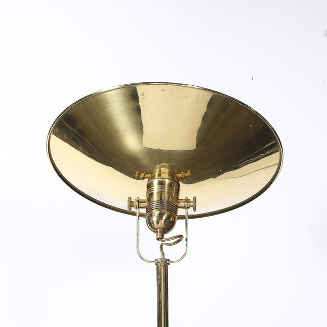 Pair of Mid-Century Articulating Polished Brass Torchieres Signed Nessen Studios For Sale - Image 18 of 18