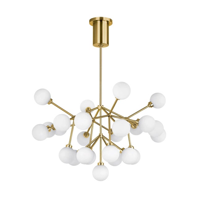 Mid-Century Modern Visual Comfort Modern Mara Chandelier LED Aged Brass For Sale - Image 3 of 3