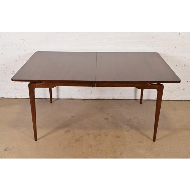 Wood Ico Parisi Style Mid-Century Modern Sculpted Walnut Dining Table, Newly Refinished For Sale - Image 7 of 11