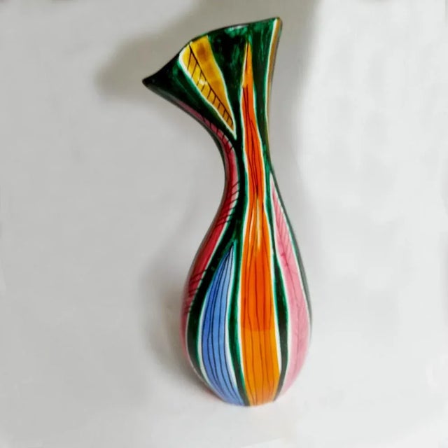 1950s Mid-Century Italian Ceramic Vase by Maioliche Deruta For Sale - Image 5 of 7
