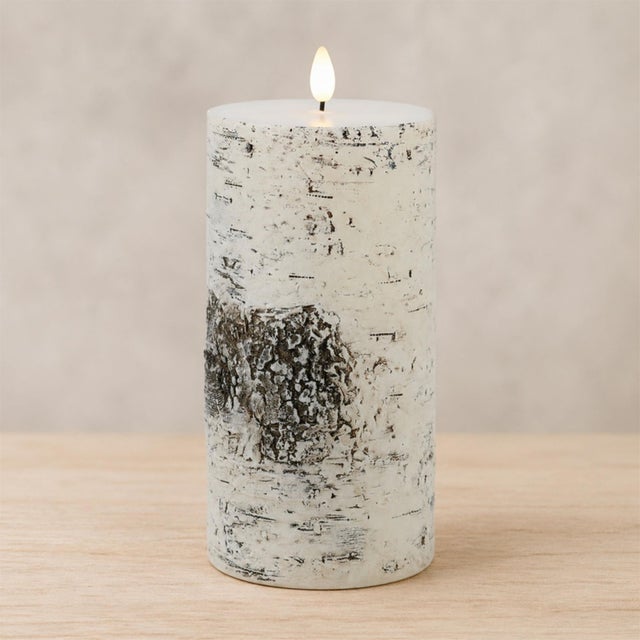 Contemporary FIA Wick Birch Design Pillar Candle (Set of 2) For Sale - Image 3 of 5
