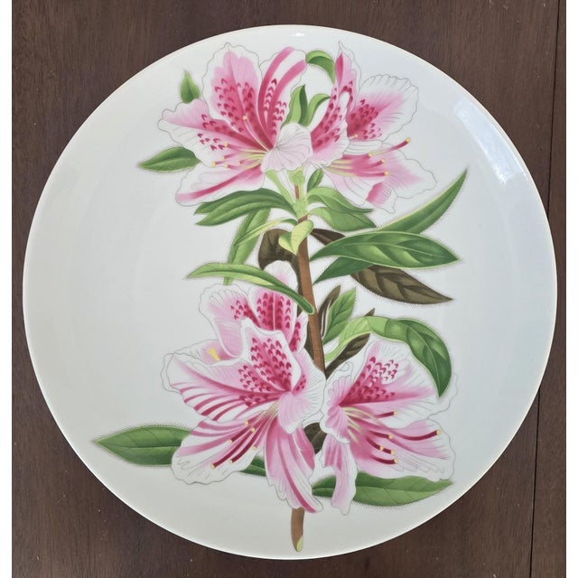 Late 20th Century Late 20th Century Set of 7 Botanical Porcelain Dinner Plates by the Haldon Group For Sale - Image 5 of 9