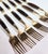 Midcentury Rosewood and Brass Salad Forks- Set of Twelve For Sale - Image 4 of 11