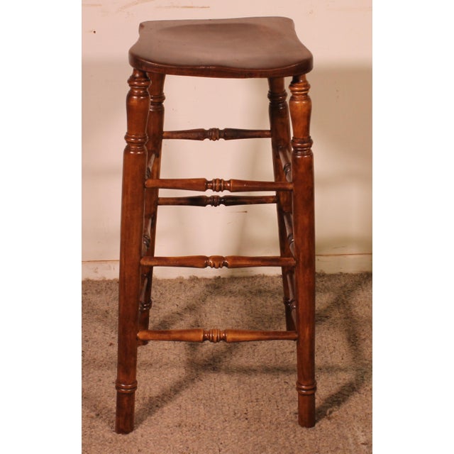 19th Century Elm Bar Stool For Sale - Image 4 of 11