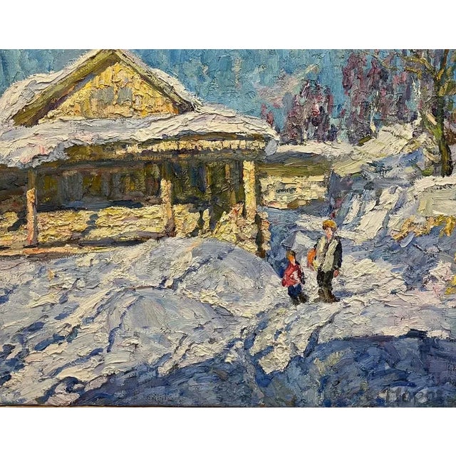 Georgij Moroz, March Sun, Mom and Son, Oil, 1998 For Sale - Image 6 of 6