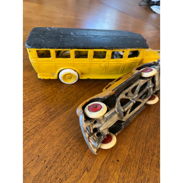 Metal 1970s Antique Car and Bus Set- 2 Pieces For Sale - Image 7 of 12