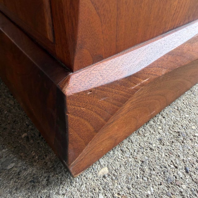 American Studio Robert Whitley Studio Credenza – Mixed Wood W/ Teal Interior, Sculptural Case and Pulls Finished on Both Sides For Sale - Image 11 of 12