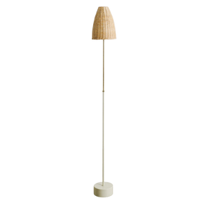 Mid-Century Swedish S-1871 Floor Lamp in Metal & Rattan from Hans-Agne Jakobsson, Sweden, 1950s