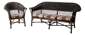 Early 20th Century American Wicker Sofa and Chair Set
