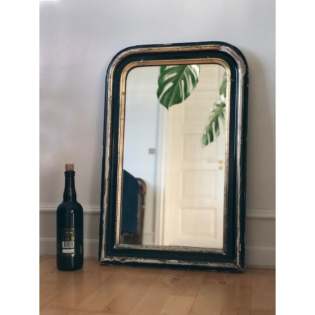 Late 19th Century Antique French Louis Philippe Mirror – Black and Gold, Late 19th Century For Sale - Image 5 of 11