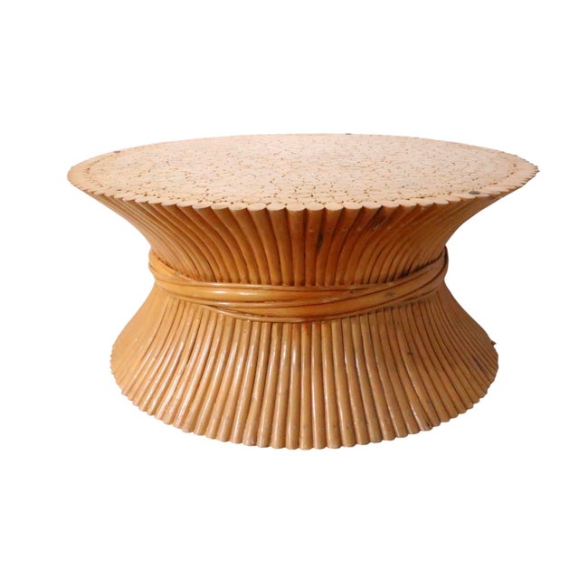 Sheaf of Wheat Form Bamboo Coffee Table by McGuire For Sale - Image 10 of 14