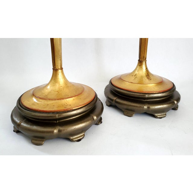 38" Tall Lamp Pair French Empire Gold For Sale - Image 12 of 15