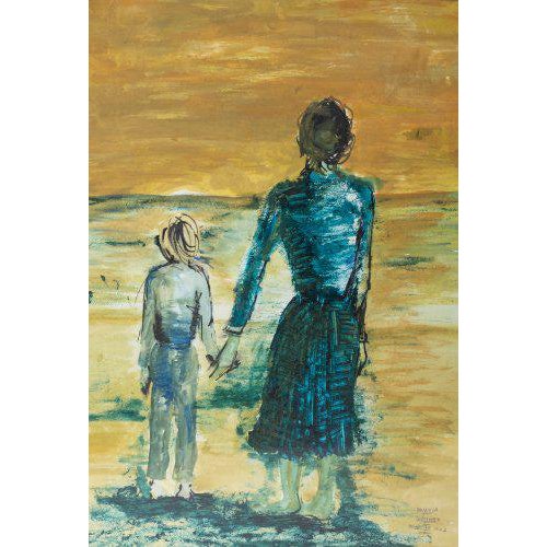 Manuela Coutinho, Figures, Watercolor on Paper For Sale