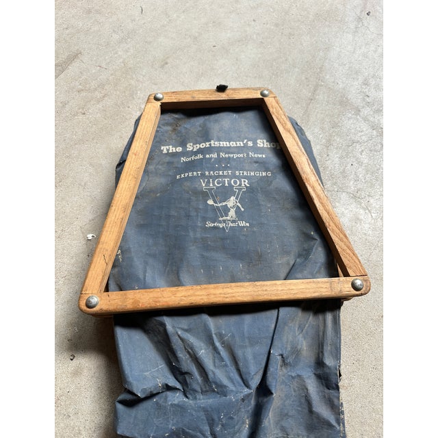 Wood Vintage Collection of Miscellaneous Wooden Tennis Rackets With Guard and Cover For Sale - Image 7 of 11