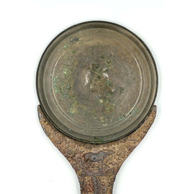 Traditional Antique Khmer Bronze Mirror For Sale - Image 3 of 7