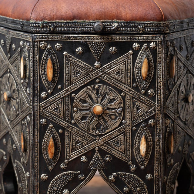 Red A Pair of Moroccan Stools, 20th Century For Sale - Image 8 of 16