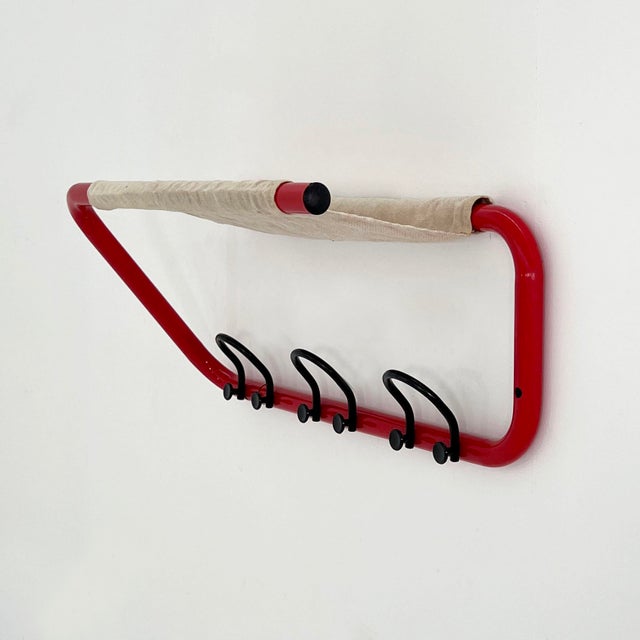 1980s Tubular Wall Coat Rack with Fabric, 1980s For Sale - Image 5 of 7