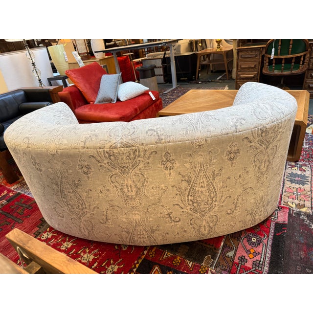 Textile Vladimir Kagan Style Paisley Print Loveseat For Sale - Image 7 of 12