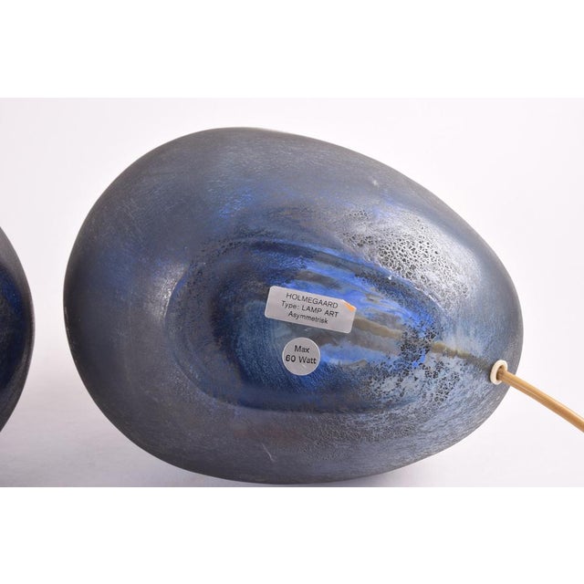 Danish Modern Blue Glass Table Lamps by Michael Bang for Holmegaard, 1970s, Set of 2 For Sale - Image 13 of 16
