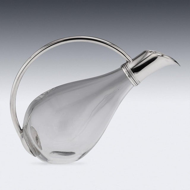 Modern British Silver Mounted Glass Wine Jug from Asprey, 2004 For Sale - Image 10 of 14