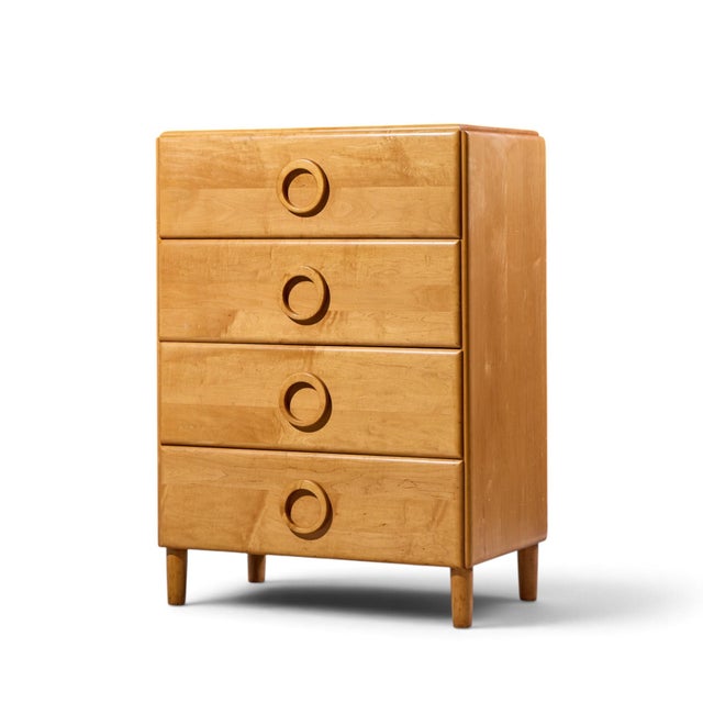 Mid-Century Modern Russel Wright for Conant Ball Mid Century Maple Highboy Dresser For Sale - Image 3 of 7