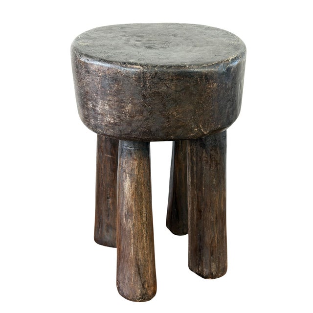 African Vintage Carved Wood Milk Stool Hehe Gogo People Tanzania 11"h For Sale - Image 4 of 9