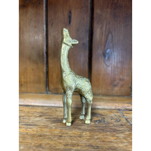 Children's Vintage English Brass Giraffe For Sale - Image 3 of 4