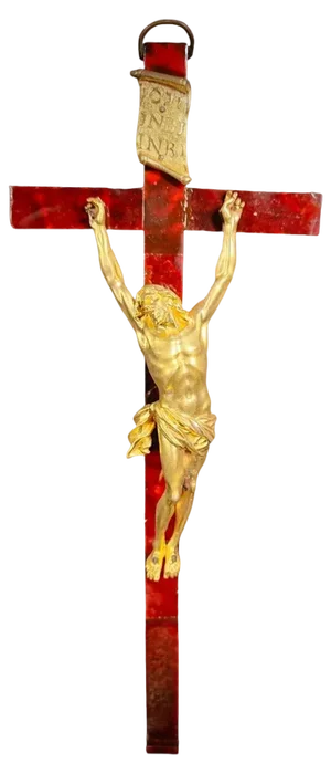 Large Cross with Christ in Gilt Bronze, 1640
