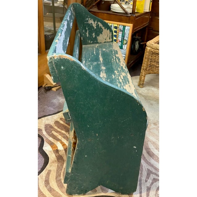 Antique American Wood Bench, Pennsylvania Provenance For Sale - Image 4 of 6