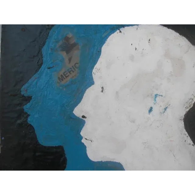 Figurative 2000s Modern Mixed-Media Silhouettes Painting For Sale - Image 3 of 7